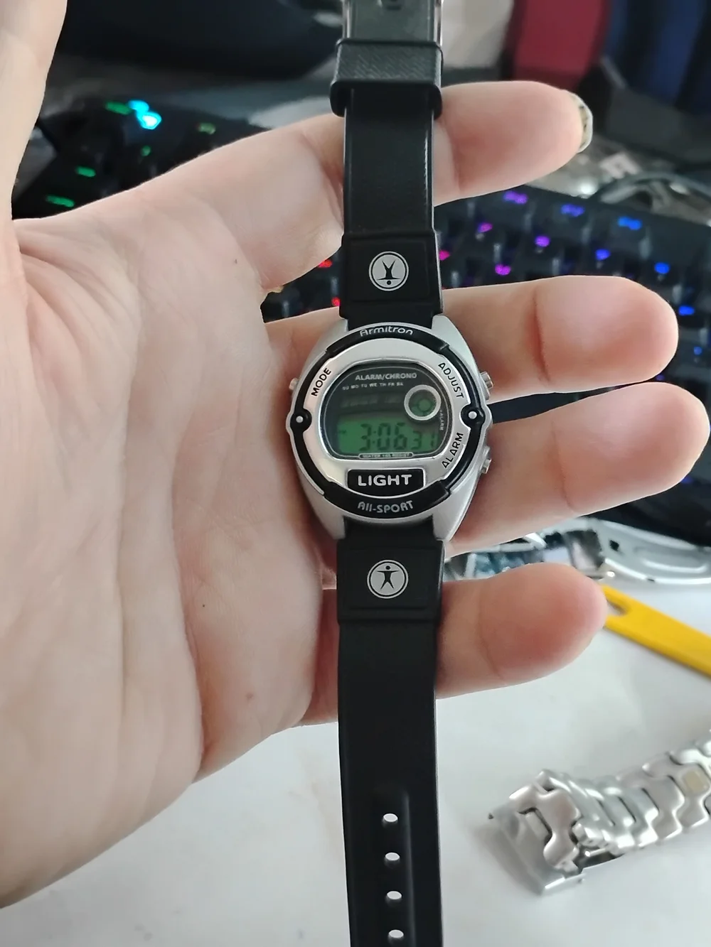 Armitron Black Digital All-Sport Watch with Light